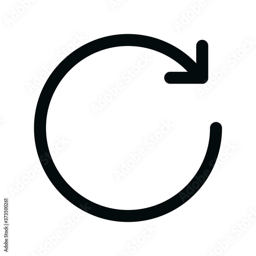 Repeat order isolated icon, reload content linear icon, refresh page outline vector icon with editable stroke