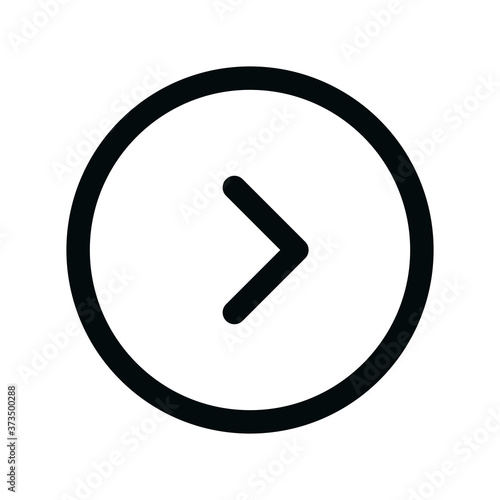 Right circle isolated icon, right arrow round outline vector icon with editable stroke