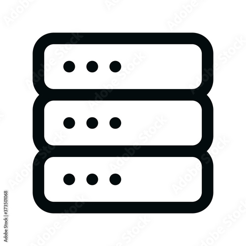 VPS hosting isolated icon, proxy webserver linear icon, web server outline vector icon with editable stroke