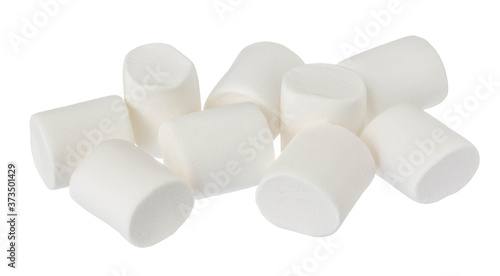 Marshmallow isolated on white background with clipping path and full depth of field