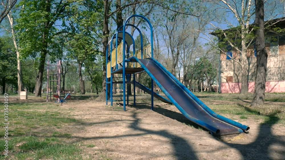 An empty children's playground during the Covid-19 virus pandemic An empty children's playground during the Covid-19 virus pandemic