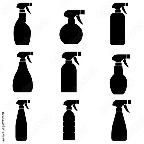 Spray bottle icon, logo isolated on white background