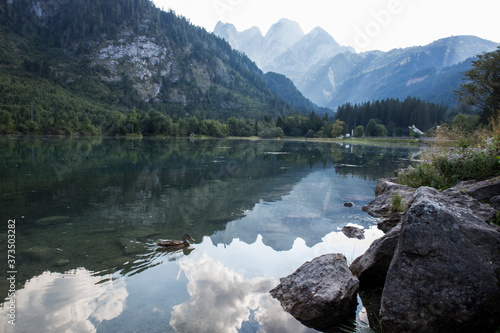 Summer sunset in the alps mountains, Northern Austria. Europe