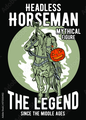 vector illustration of headless horseman