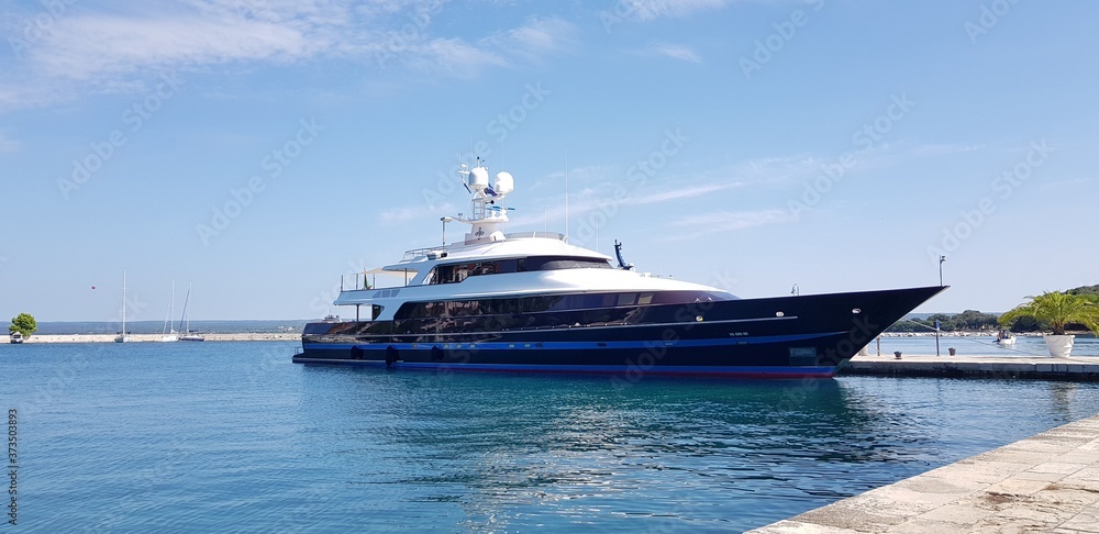 Beautiful luxury boat anchored at Croatia
