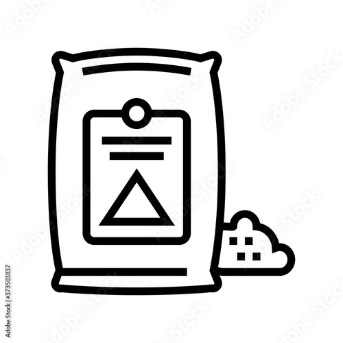 cement bag line icon vector. cement bag sign. isolated contour symbol black illustration