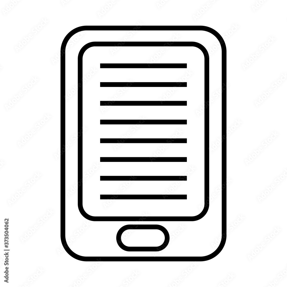 ebook technology in tablet line style icon ebook technology in tablet line style icon