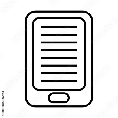 ebook technology in tablet line style icon
