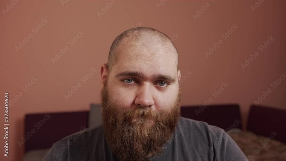 Strange man. Freak man look at camera. He is tired Strange man. Freak man look at camera. He is tired
