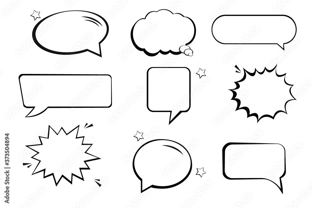 Set of speech bubbles. Halftone shadows. Vector illustration Set of speech bubbles. Halftone shadows. Vector illustration