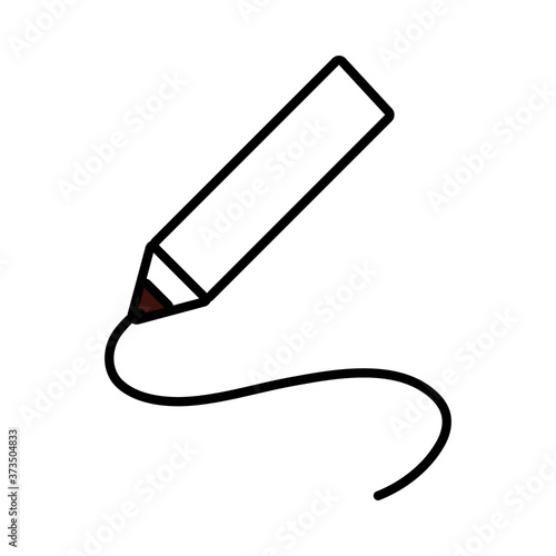 pencil writing line style icon