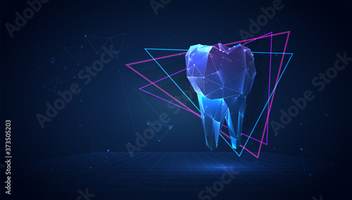 vector 3d tooth from triangular polygons