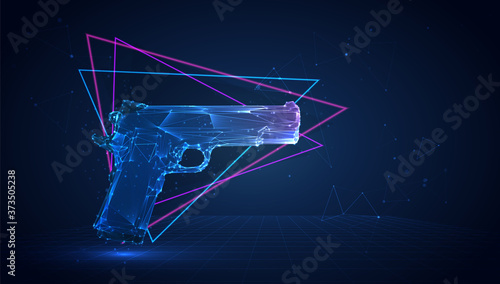 vector 3d pistol from triangular polygons