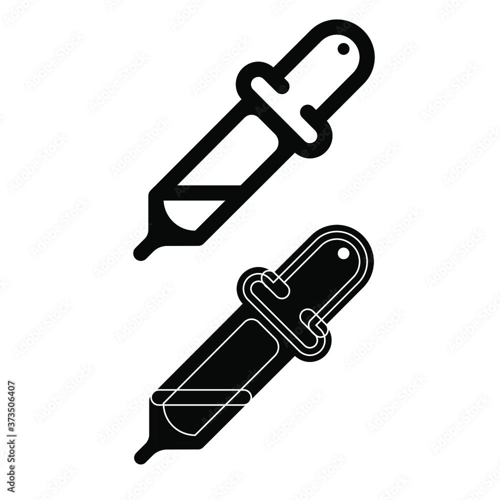 Eyedropper icon vector logo, black and white version Eyedropper icon vector logo, black and white version