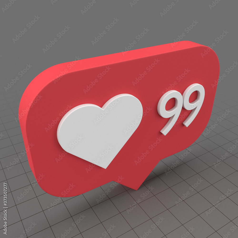 Like Icon Model Like icon Stock 3D asset | Adobe Stock