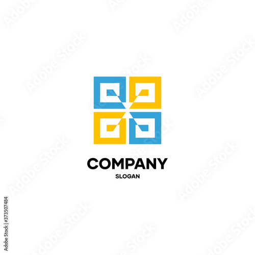Abstract logo design, logo for company education or business logo design
