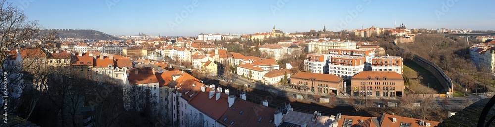 Aerial view of the city of Prague