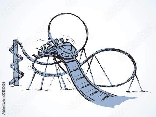 Roller coaster. Vector drawing