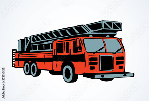 Fire truck. Vector drawing