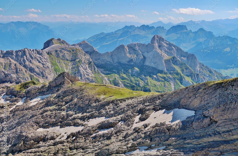 Berglandschaft, Blick vom Säntis, Alpstein, Ostschweiz
