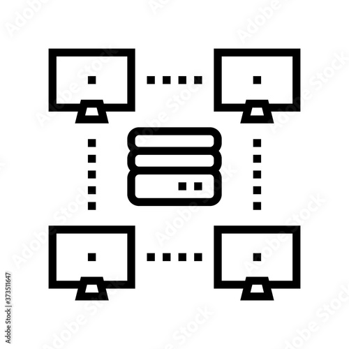 server computers line icon vector. server computers sign. isolated contour symbol black illustration