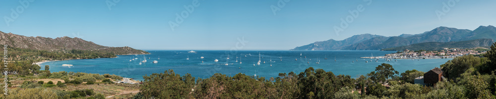 Yachts in the bay at Saint Florent in Corsica