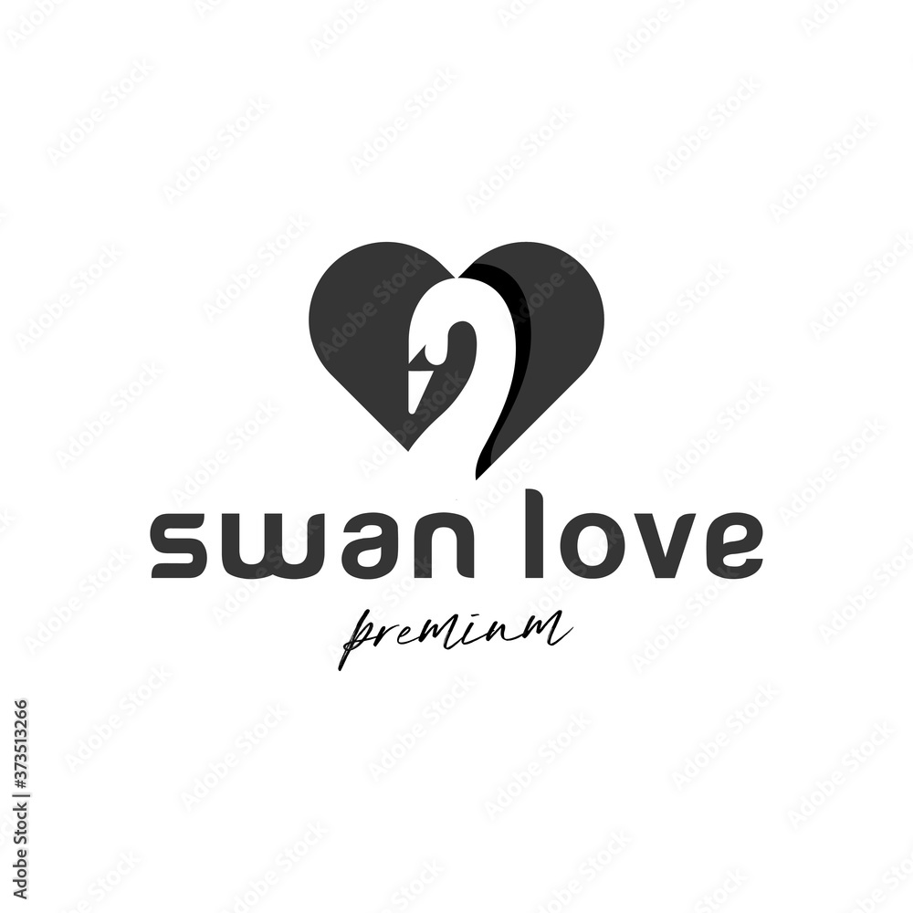 Swan love logo template Swan love logo template