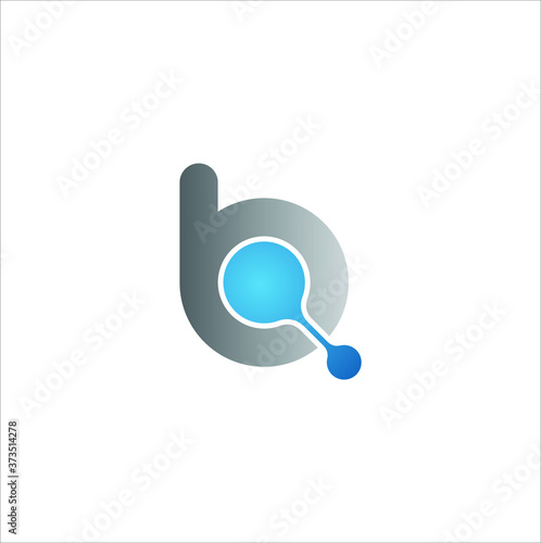 Abstract Initial Letter B Gradient Circular Rounded Style With Connected Dots Logos Vector Illustration