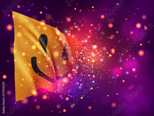 vector 3d flag on pink purple background