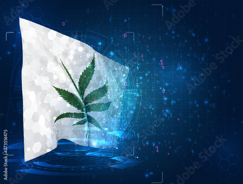 vector 3d flag on blue background