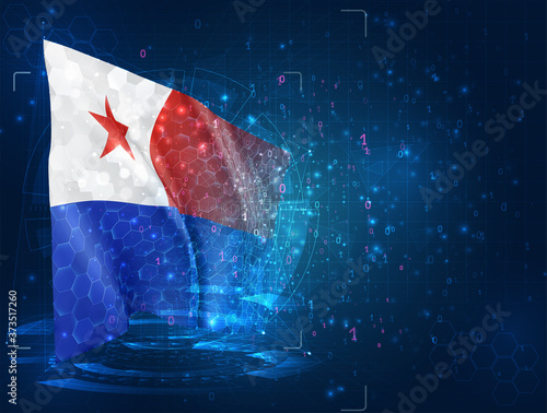 vector 3d flag on blue background