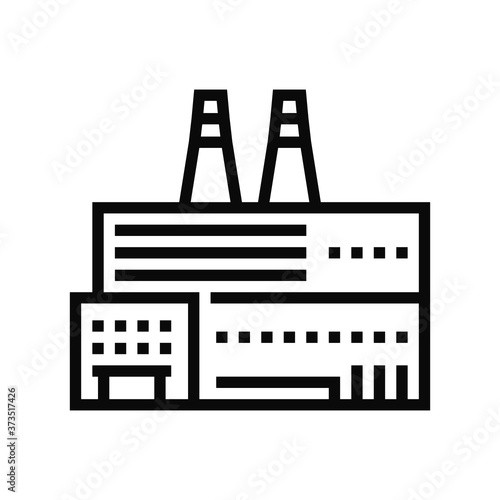 factory plant building line icon vector. factory plant building sign. isolated contour symbol black illustration