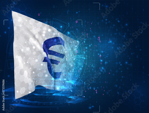 vector 3d flag on blue background