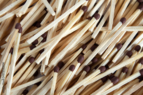 The texture of matches piled in a pile