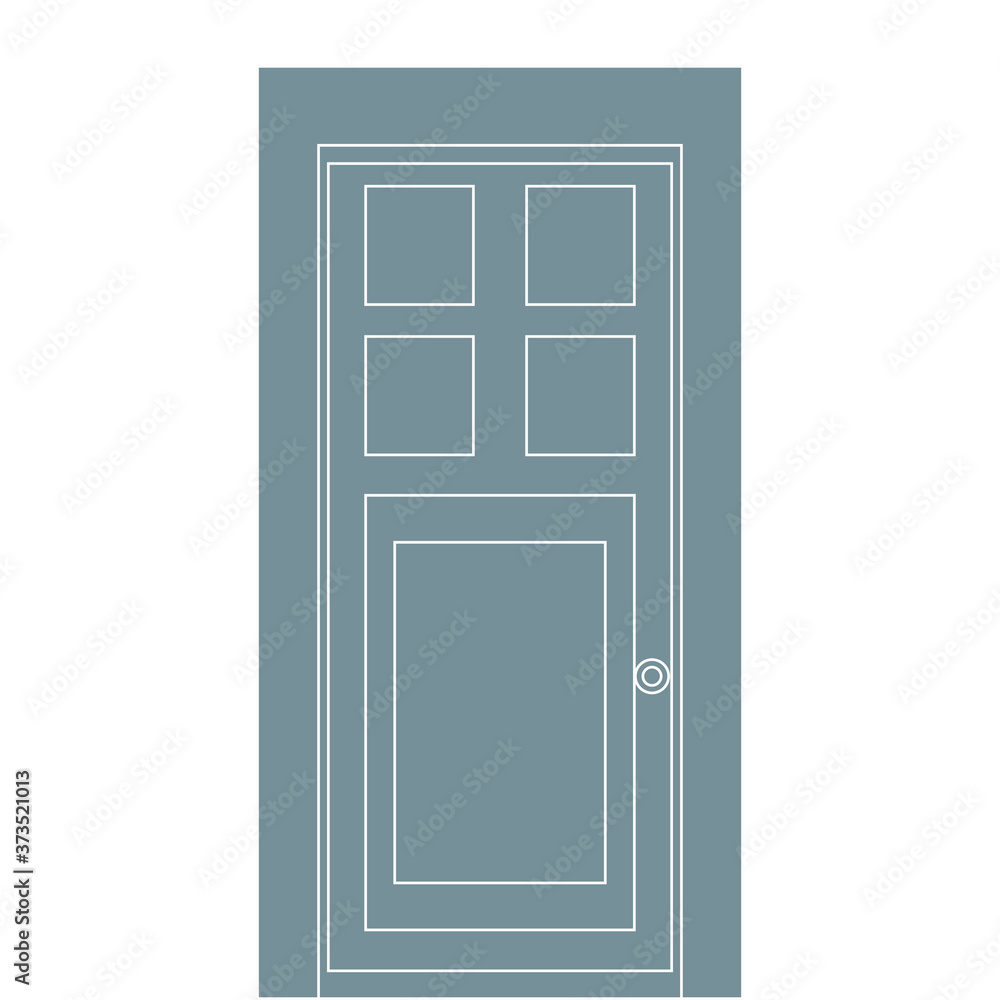Vector door isolated against white wall. Vector door isolated against white wall.