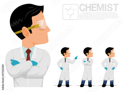 Isolated chemist on white background