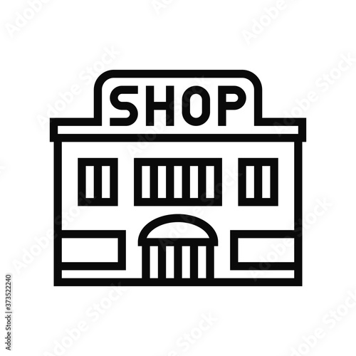 shop store building line icon vector. shop store building sign. isolated contour symbol black illustration