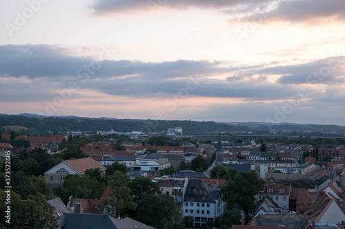 panorama of the evening city of Pirna, Germany