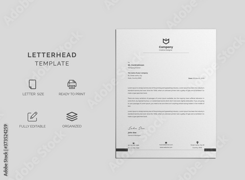 Abstract Corporate Business Style Letterhead Design Vector Template For Your Project. Simple And Clean Print Ready Design, Elegant Flat Design Vector Illustration.