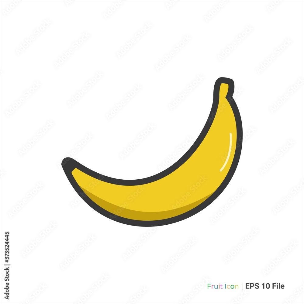 Banana fruit outline icon vector design. isolated on white background