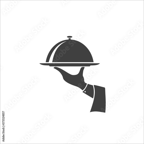 Covered plate icon. Vector illustration