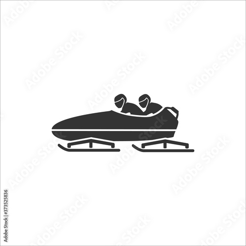 Bobsleigh icon. Vector illustration on white