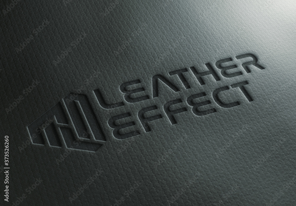 Debossed Text Effect on Leather Mockup Stock Template Adobe Stock