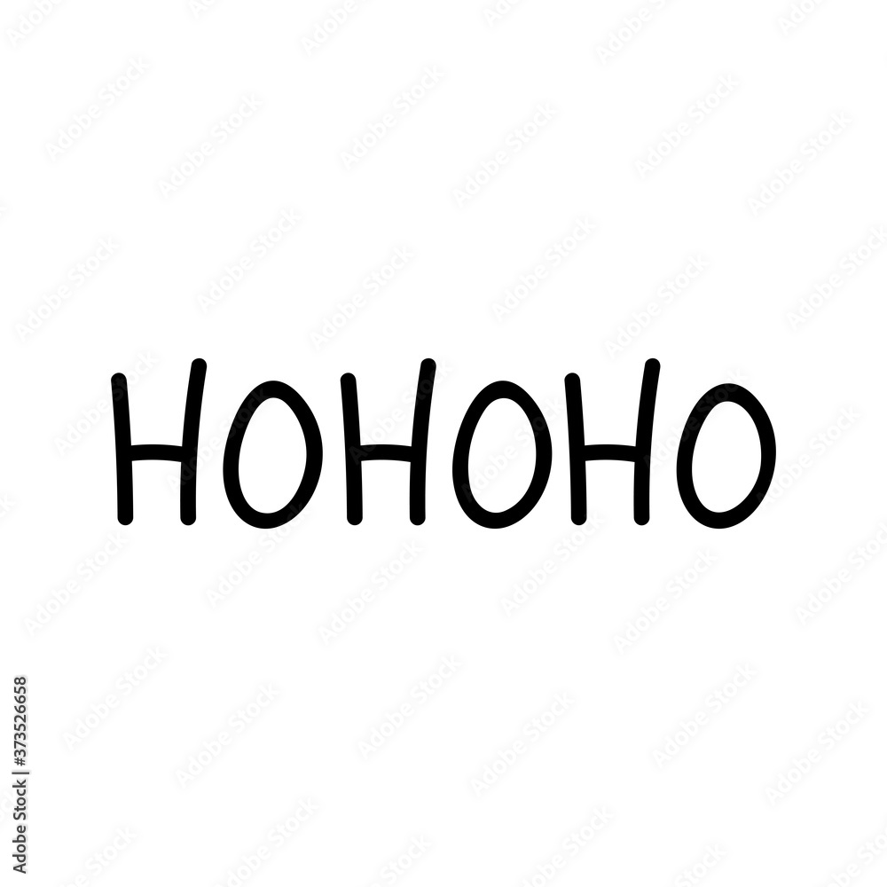 Ho ho ho hand drawn vector lettering in black. New Year lettering for cards, tags, prints and posters. Vector illustration for winter holidays and Christmas design. Creative doodle illustration Ho ho ho hand drawn vector lettering in black. New Year lettering for cards, tags, prints and posters. Vector illustration for winter holidays and Christmas design. Creative doodle illustration
