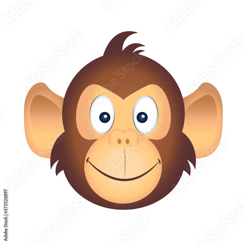 Canvas Print Cartoon of a cute monkey emoji - Vector