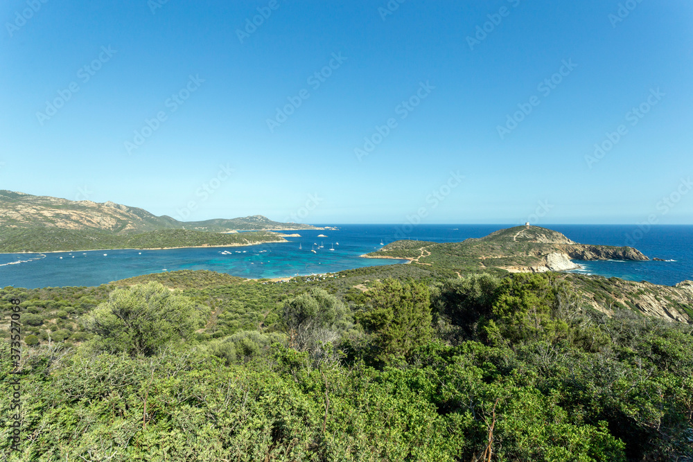 Capo Malfatano Tower in South Sardinia on a summer day