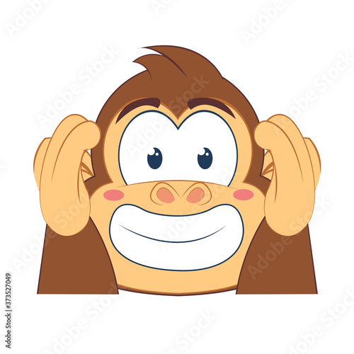 Photography Cartoon of a cute monkey emoji - Vector