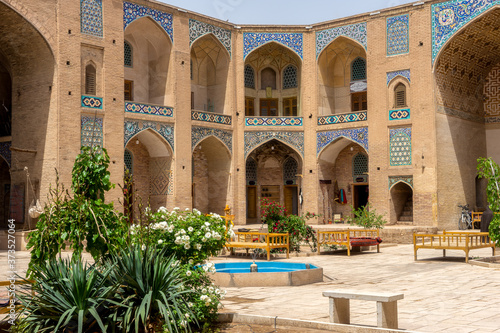 Iran, the city of Kerman . Inside the Ganjali Khan Caravanserai in the historical center.  photo