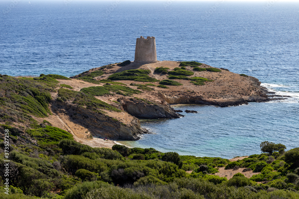 Coast of South Sardinia on a summer day