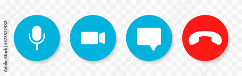 Video cal icon set for template online video